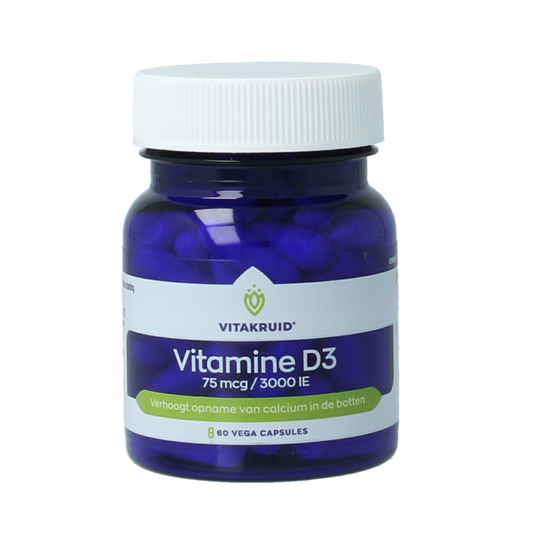 Vitakruid Vitamine D3 75 mcg / 3000 IE 60 Vegetarische capsules