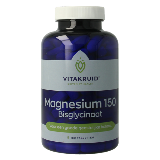 Vitakruid Magnesium 150 Bisglycinaat met 200mg L-Taurine 180 Tabletten