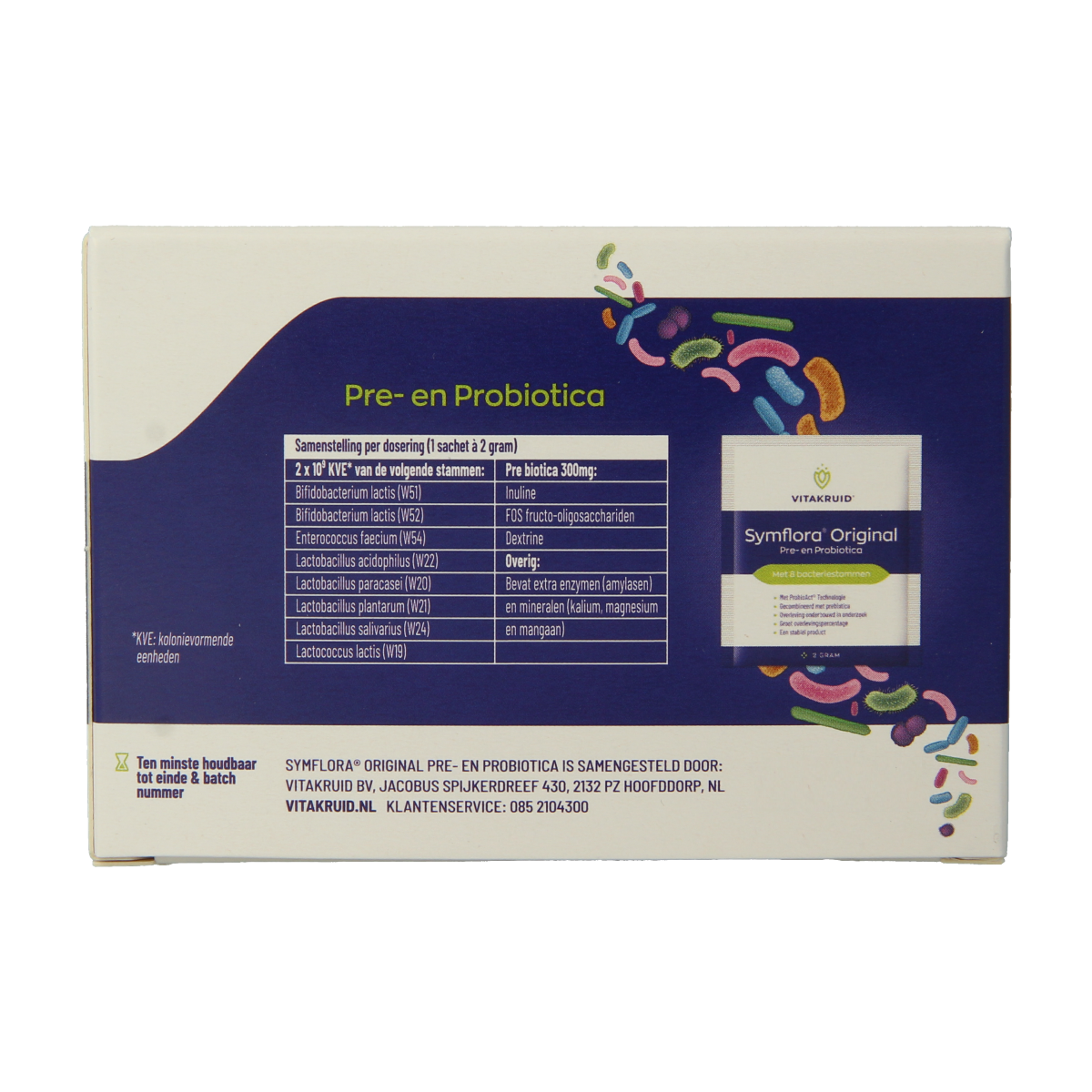 Vitakruid Symflora Original Pre- en Probiotica 8 stammen 60.00 Sachets