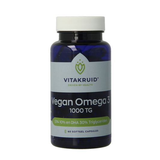 Vitakruid Vegan omega 3 1000 triglyceriden 300 DHA 100 EPA 60.00 Softgels