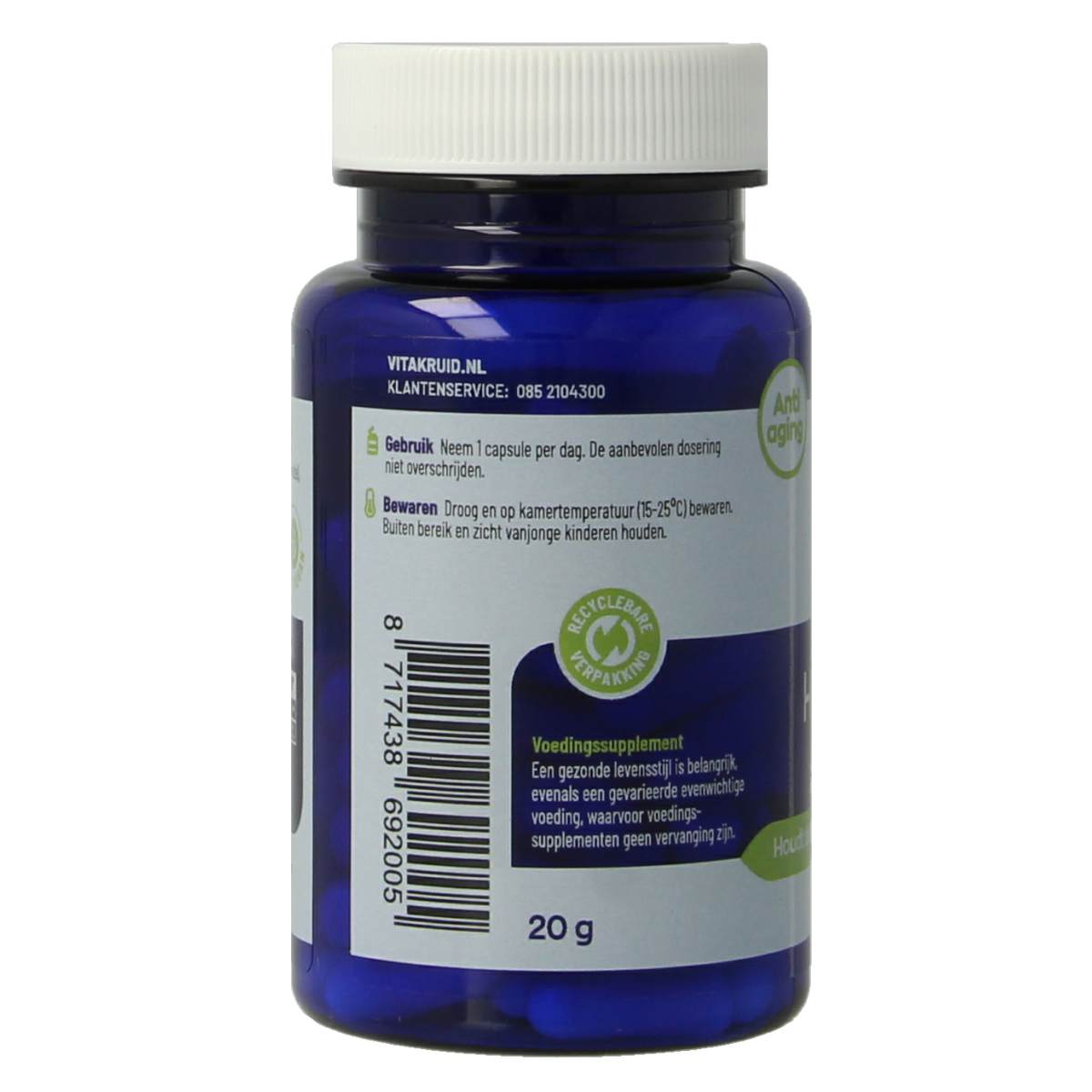 Vitakruid Hyaluronzuur 150 HyaMax met vitamine C Anti-Aging 60.00 Vegetarische capsules