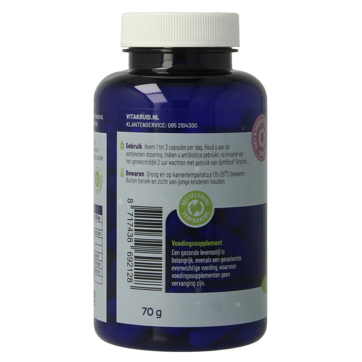 Vitakruid Symflora Original Pre- en Probiotica 8 stammen 90.00 Vegetarische capsules