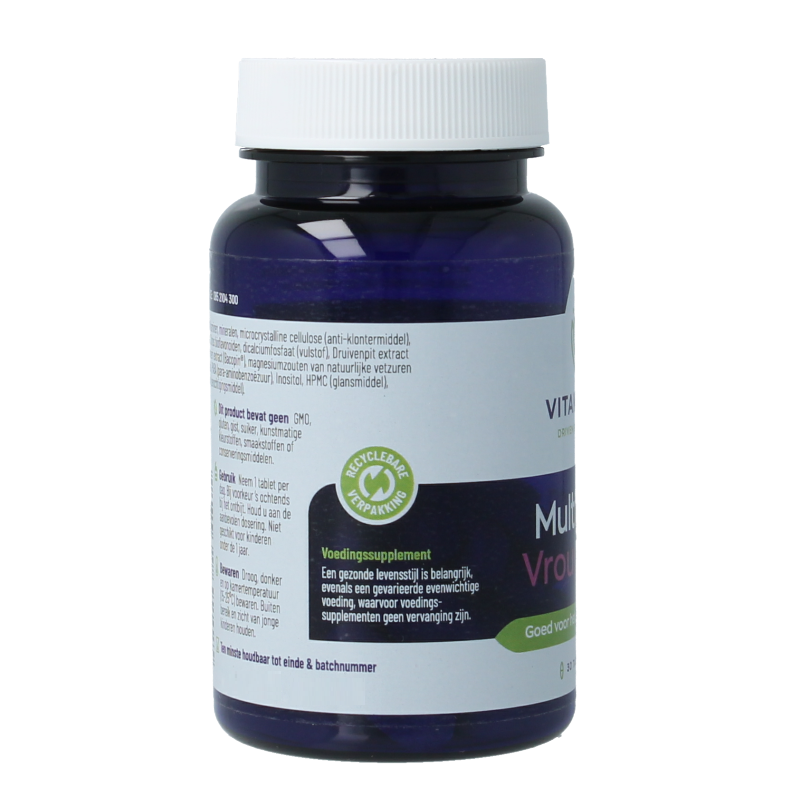 Vitakruid Multi Dag Vrouw 50+ 100% Vegan 30 Tabletten