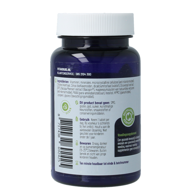 Vitakruid Multi Dag Vrouw 50+ 100% Vegan 30 Tabletten