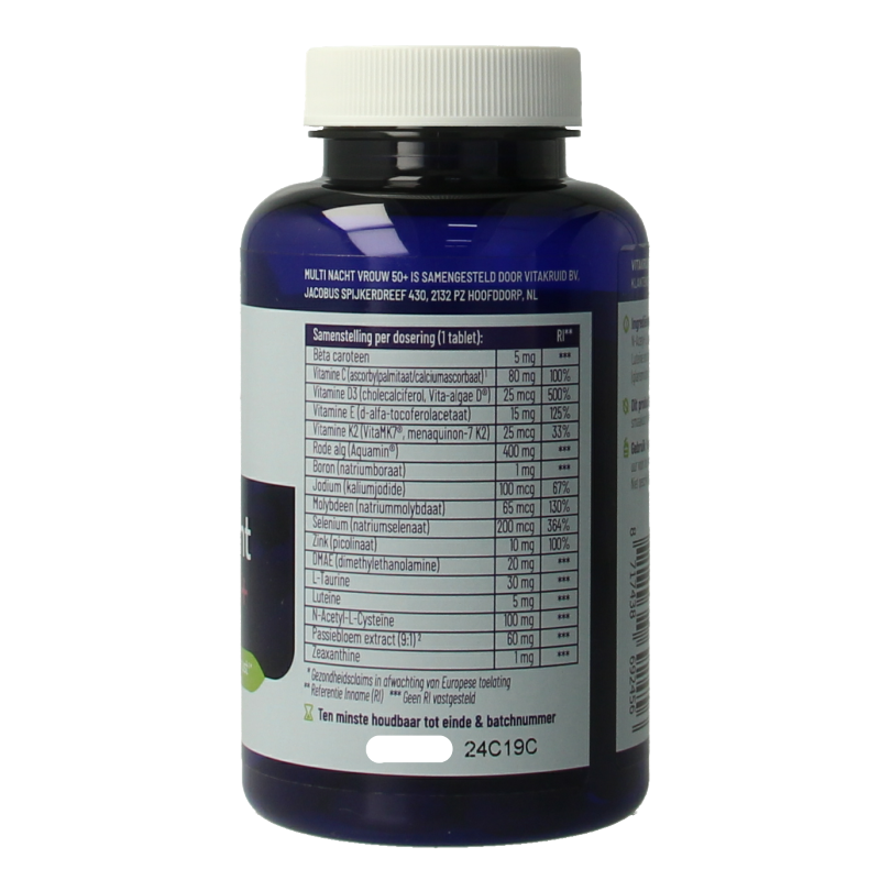 Vitakruid Multi Nacht Vrouw 50+ 100% Vegan 90 Tabletten