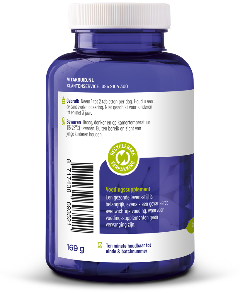 Vitakruid Magnesium sport bisglycinaat malaat tri-dicitraat 90 Tabletten