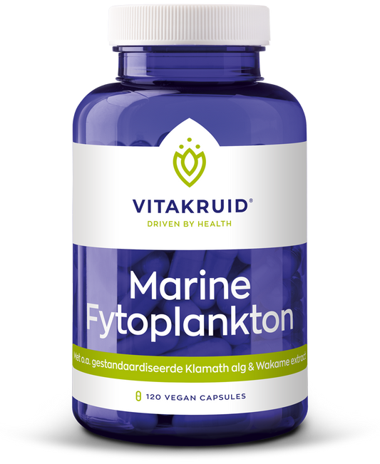 Vitakruid Marine fytoplankton met oa klamath, wakame extract 120 Vegetarische capsules