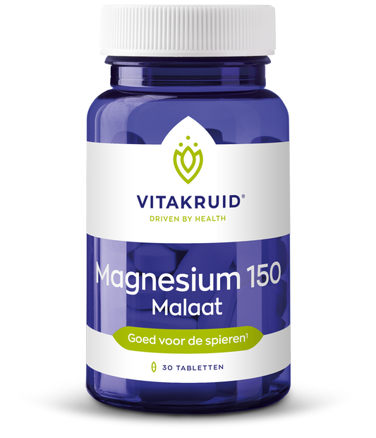 Vitakruid Magnesium 150 malaat met vitamine B6 (P-5-P) 30 Tabletten