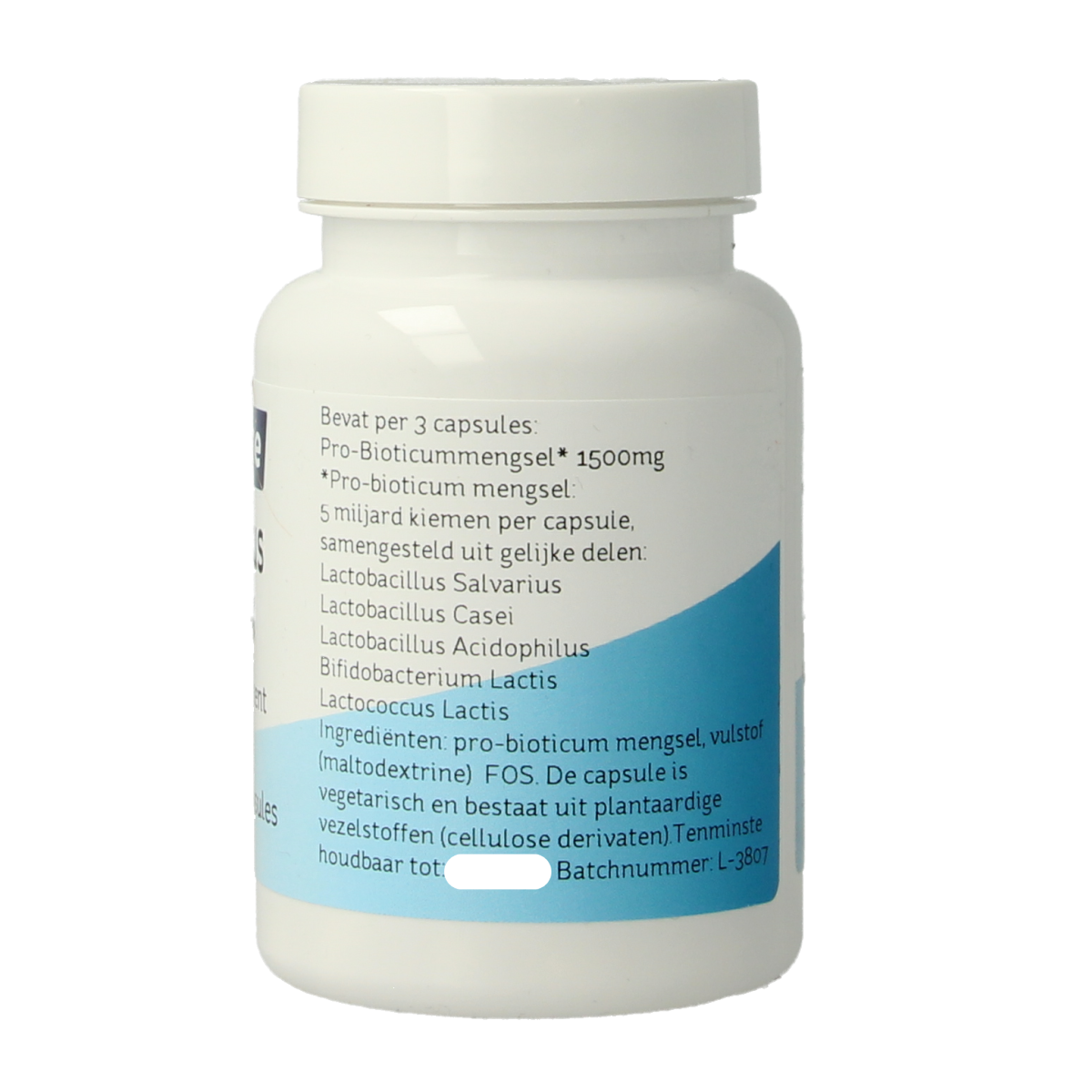 Nova Vitae Acidophilus complex vegetarian capsules containing micro-organisms, displayed in a bottle with label details.