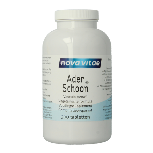 Nova Vitae Aderschoon 300mg multivitamin tablets, dietary supplement with colorful tablets in blister pack.