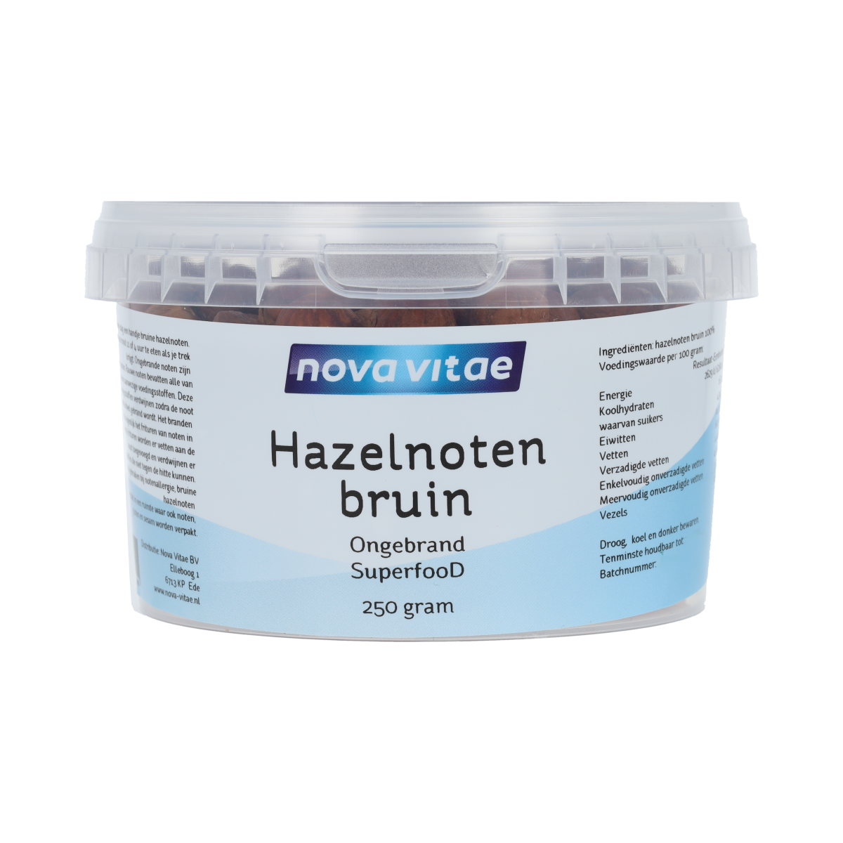 Nova Vitae Hazelnoten bruin ongebrand raw 250.00 Gram