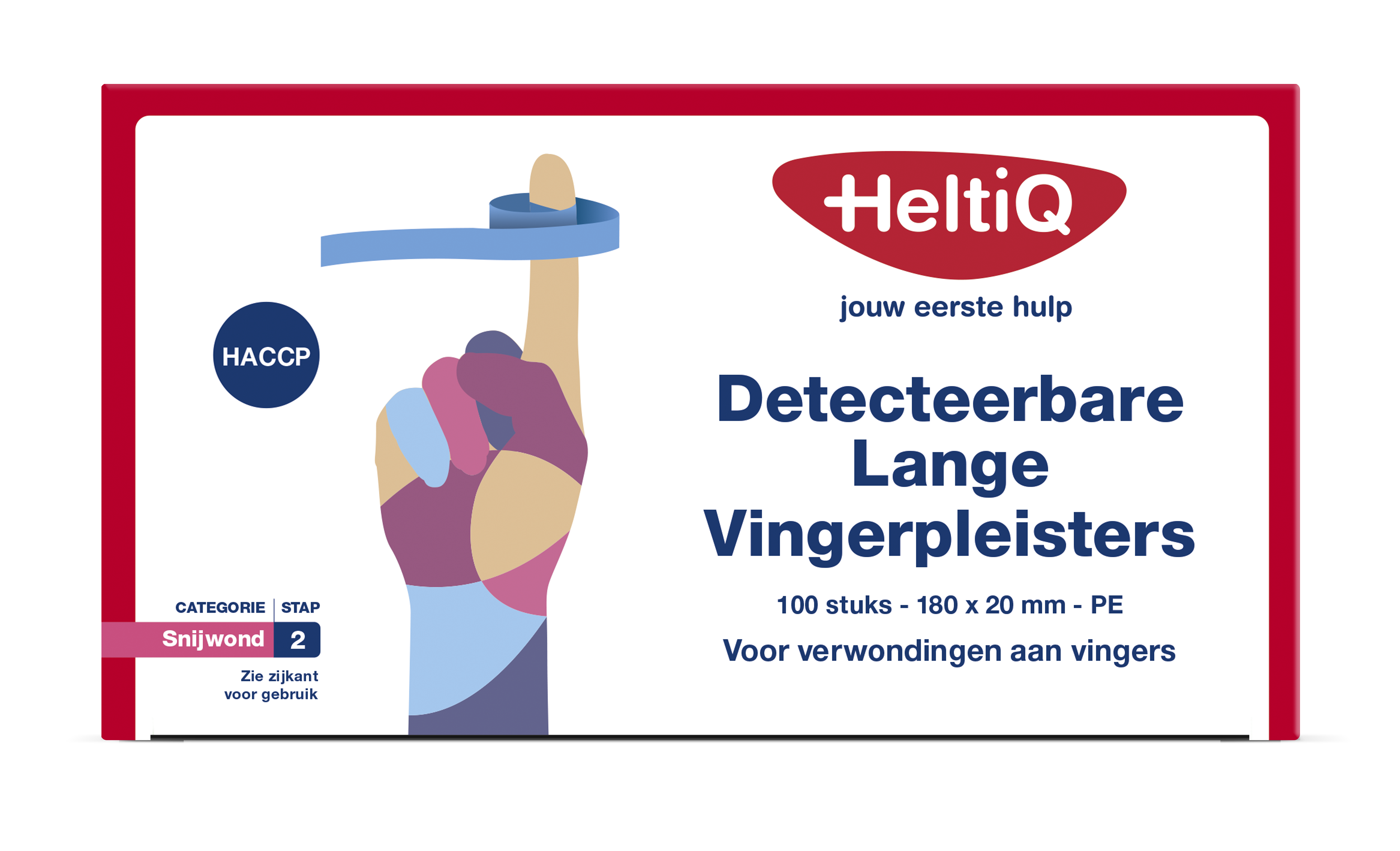 Heltiq Detect vingerpleister lang PE 180 x 20mm 100.00 Stuks