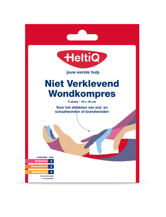 Heltiq Niet verklevend wondkompres 10 x 10cm 5.00 Stuks