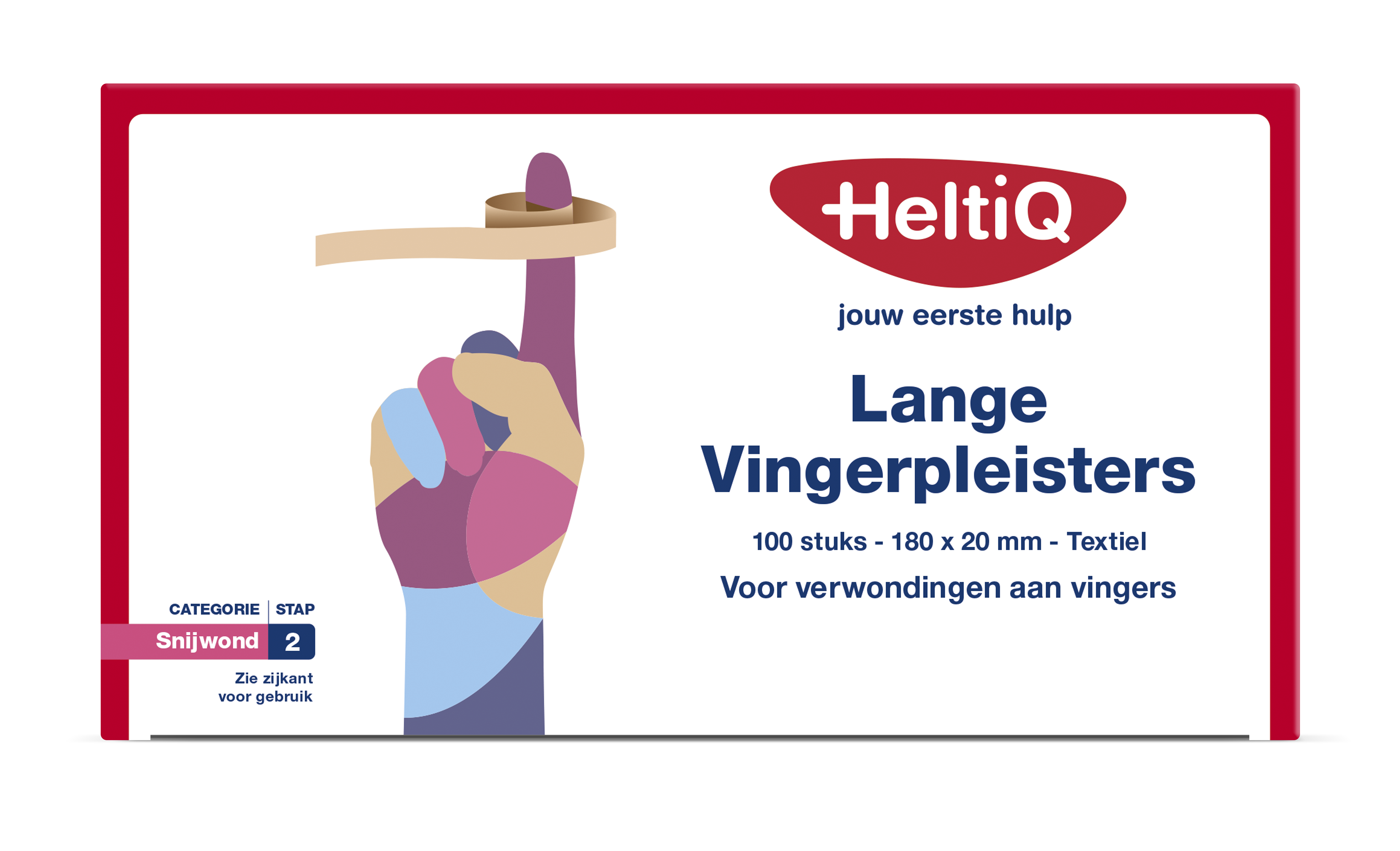 Heltiq Vingerpleister lang textiel 180 x 20mm 100.00 Stuks