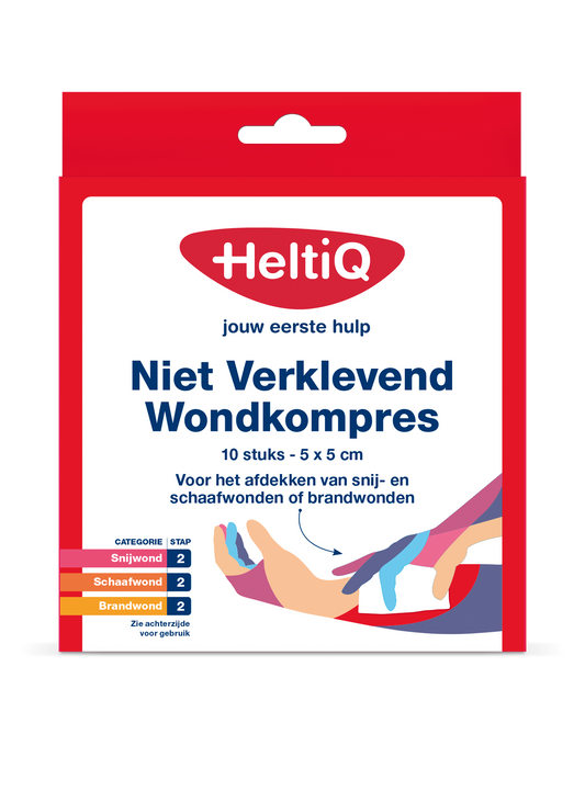 Heltiq Niet verklevend wondkompres 5 x 5cm 10.00 Stuks
