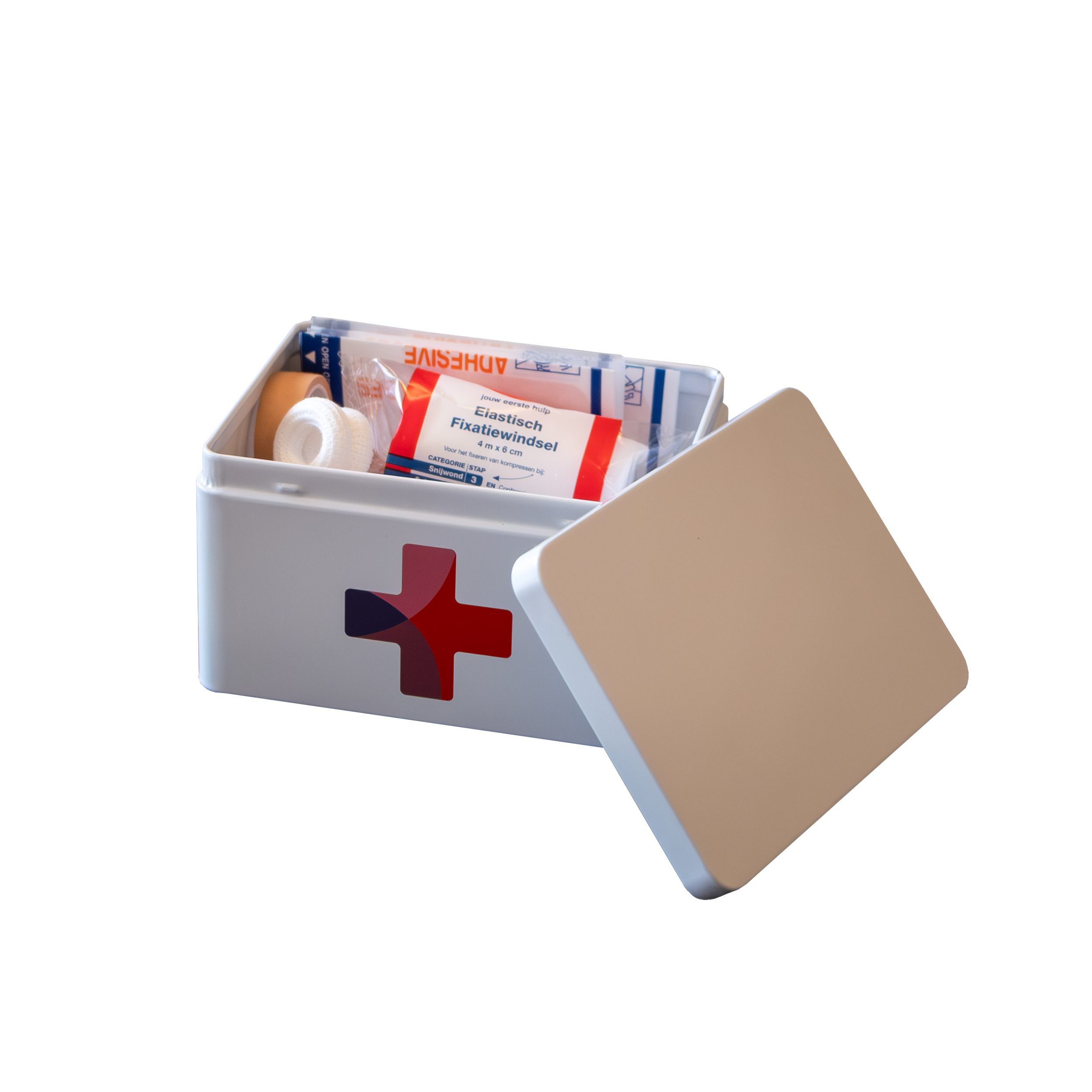 Heltiq EHBO Blik first aid kit with 1.00 Stuks, compact emergency medical supplies for quick wound treatment.