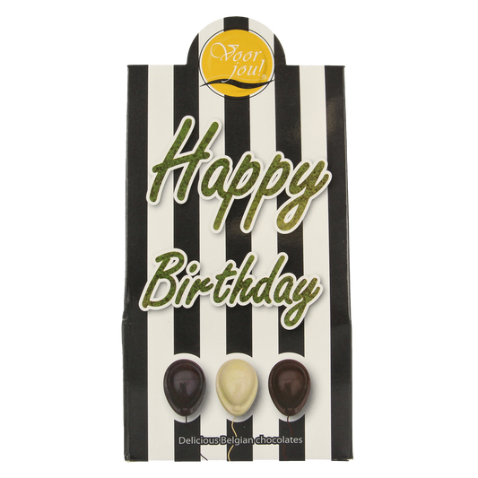 Voor Jou! Cadeau doos black & white happy birthday 100.00 Gram