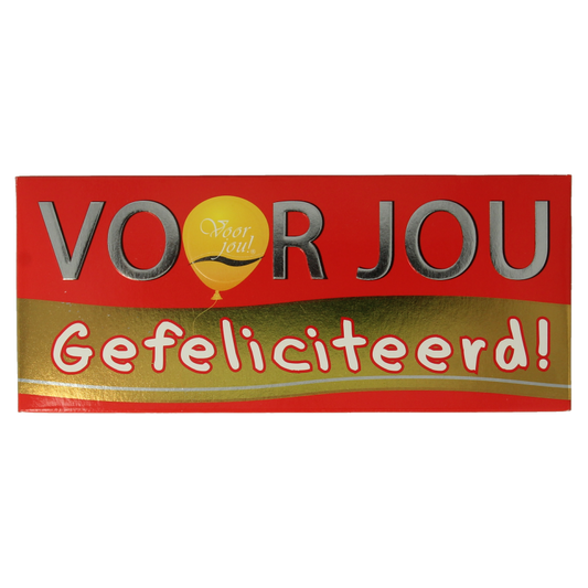 Voor Jou! Wensreep melkchocolade gefeliciteerd 70 Gram