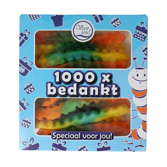 Voor Jou! 1000x bedankt snoepgoed, 143 gram colorful candy assortment in bright packaging