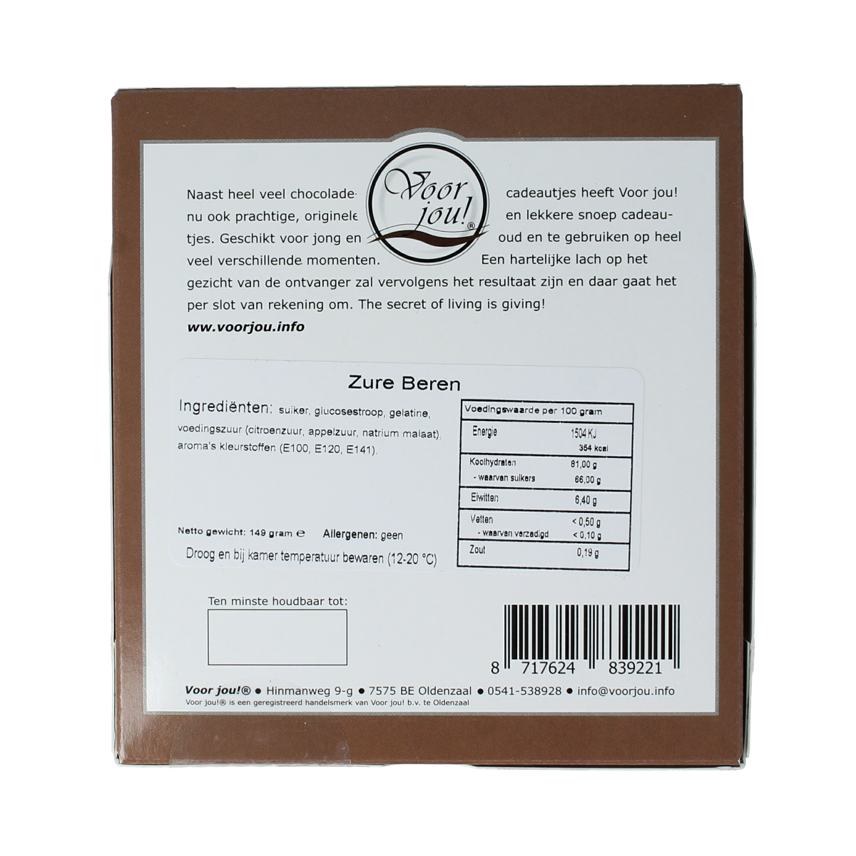 Voor Jou! Een dikke knuffel 149.00 Gram