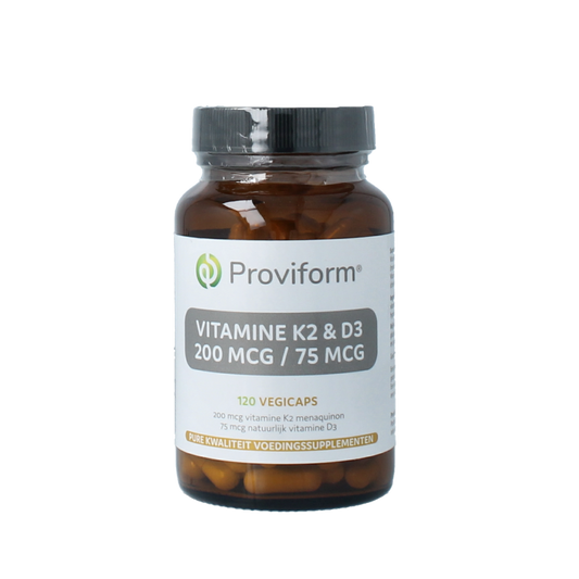 Proviform Vitamine K2 200mcg & D3 75mcg 120 Vegetarische capsules