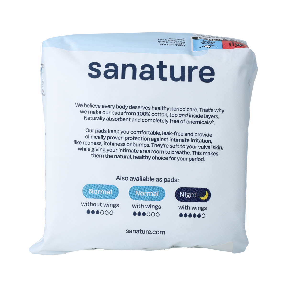 Sanature Maandverband super 100% katoen 10.00 Stuks