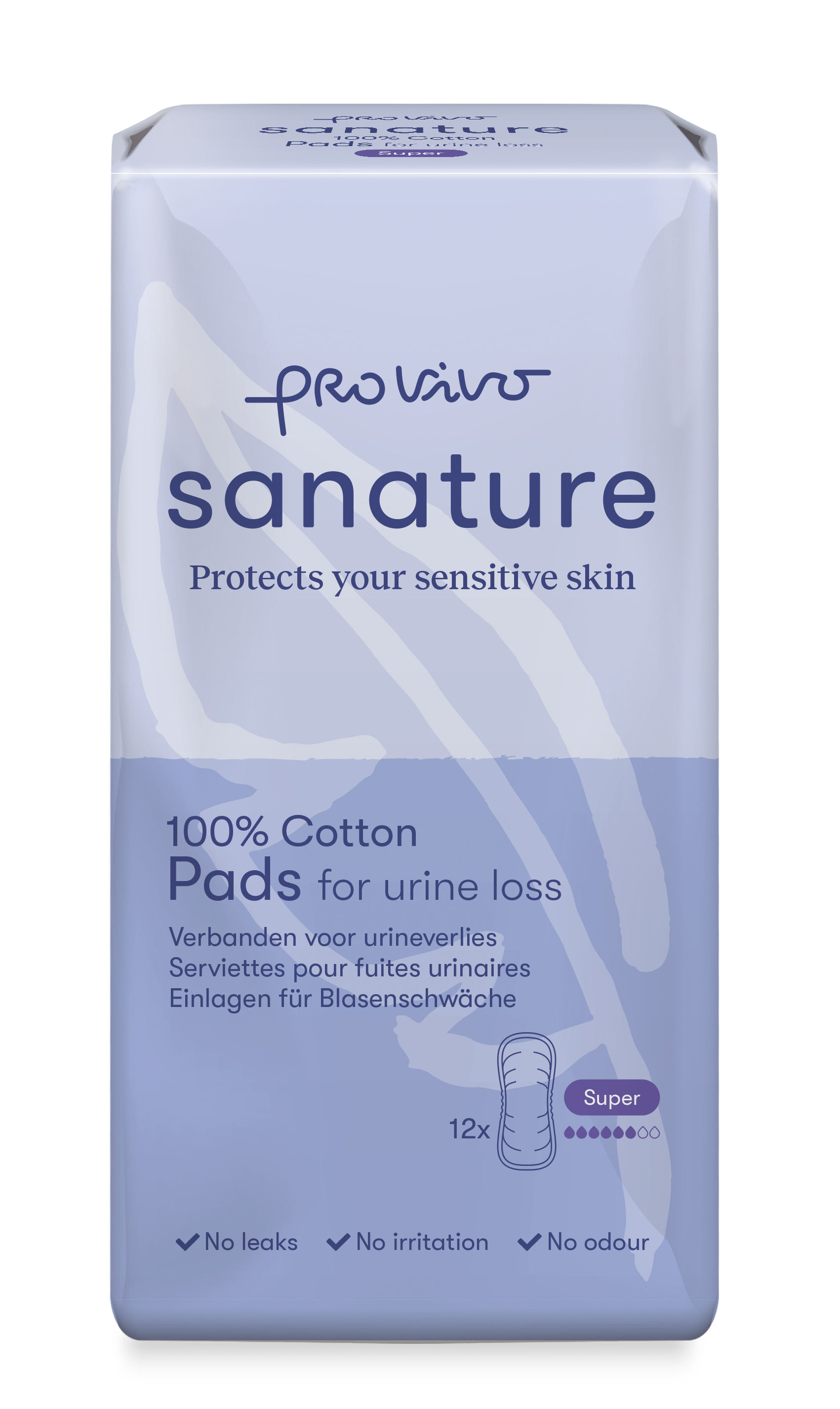 Sanature Pro vivo katoen incontinentie verband super 12 Stuks