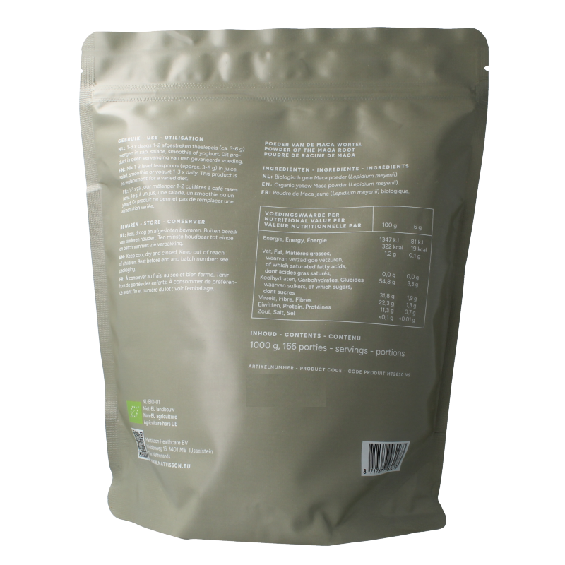 Mattisson Maca poeder bio 1 Kilogram