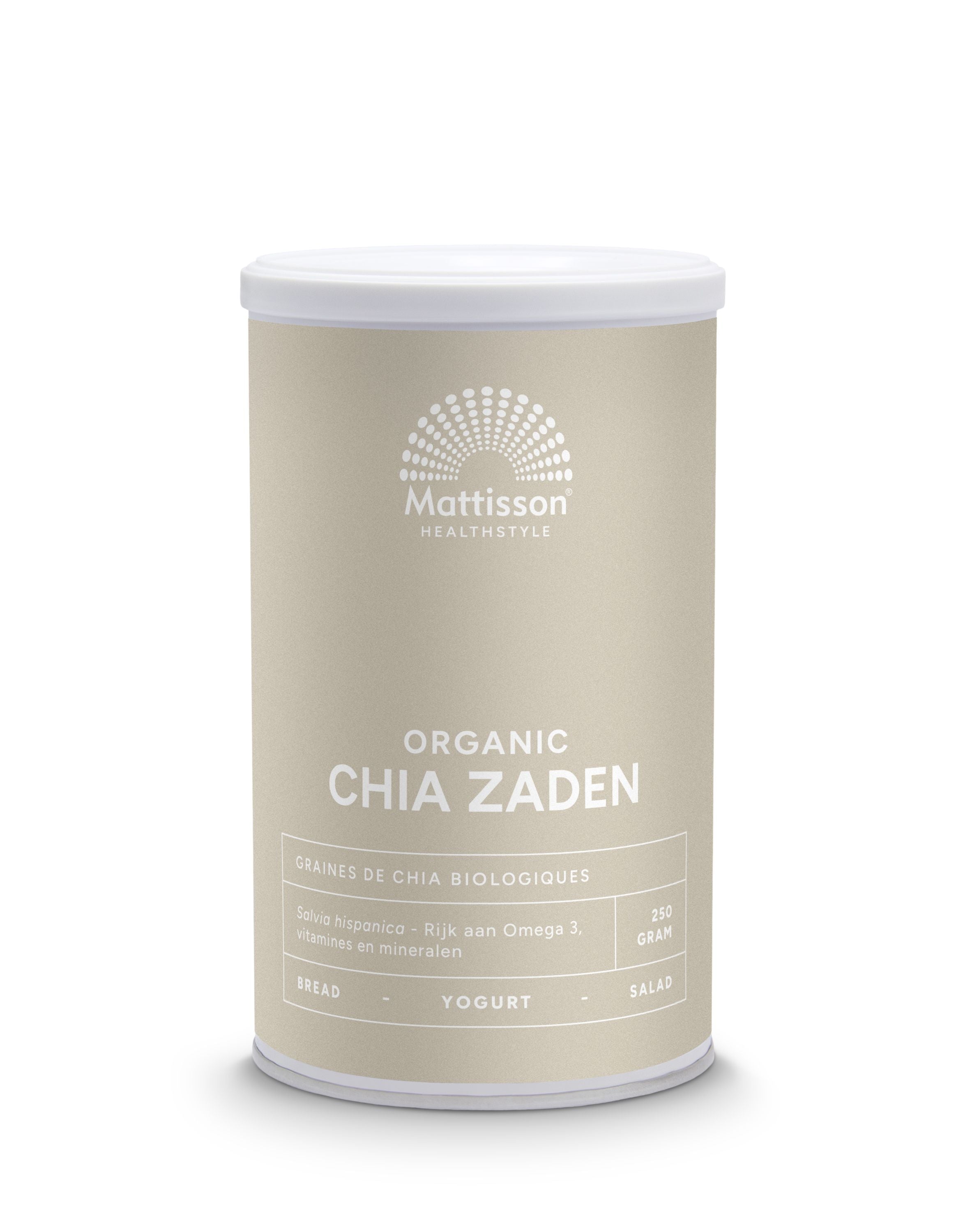 Mattisson Absolute chia zaad raw bio 250.00 Gram