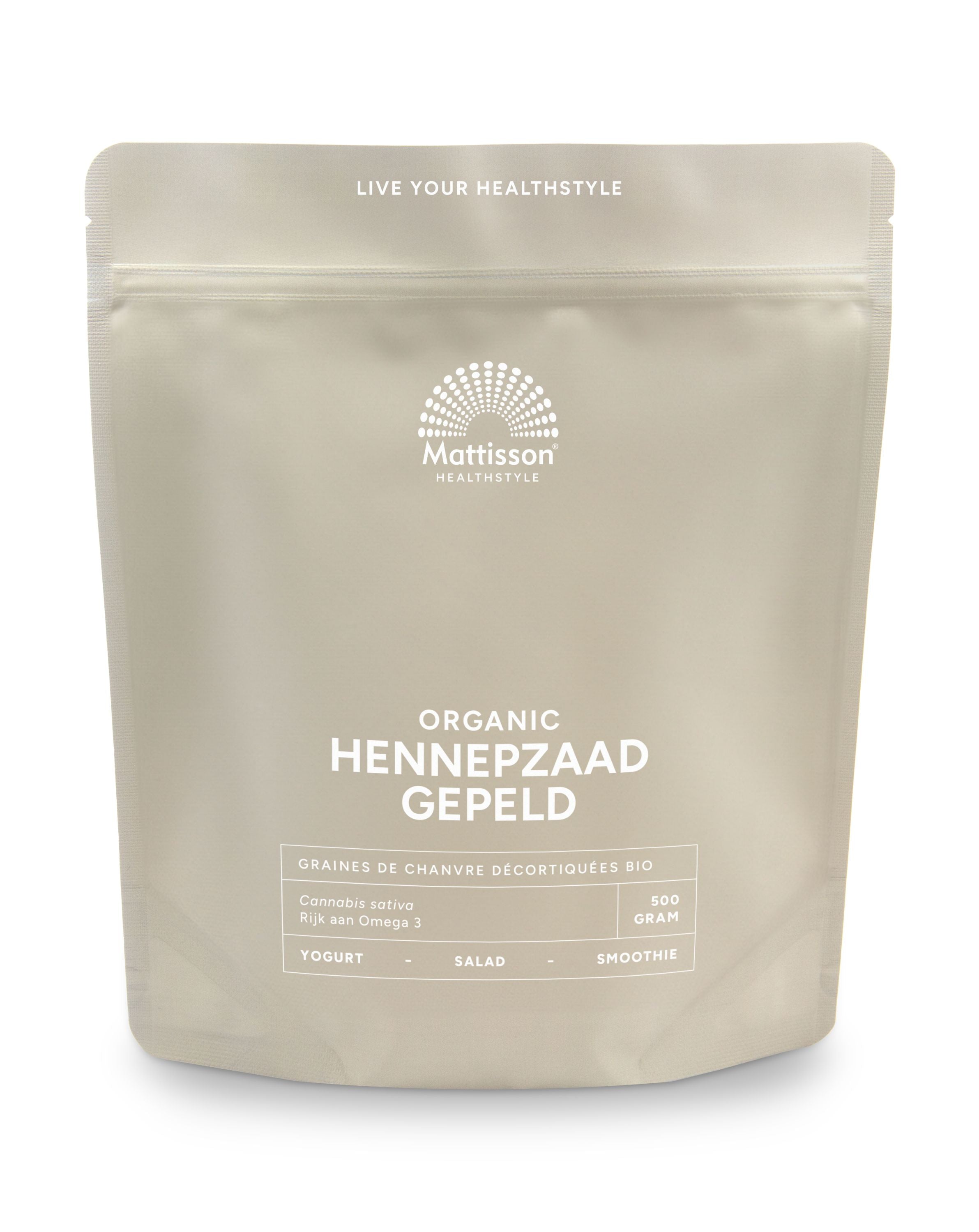 Mattisson Absolute hemp seeds hulled hennepzaad gepeld bio 500.00 Gram