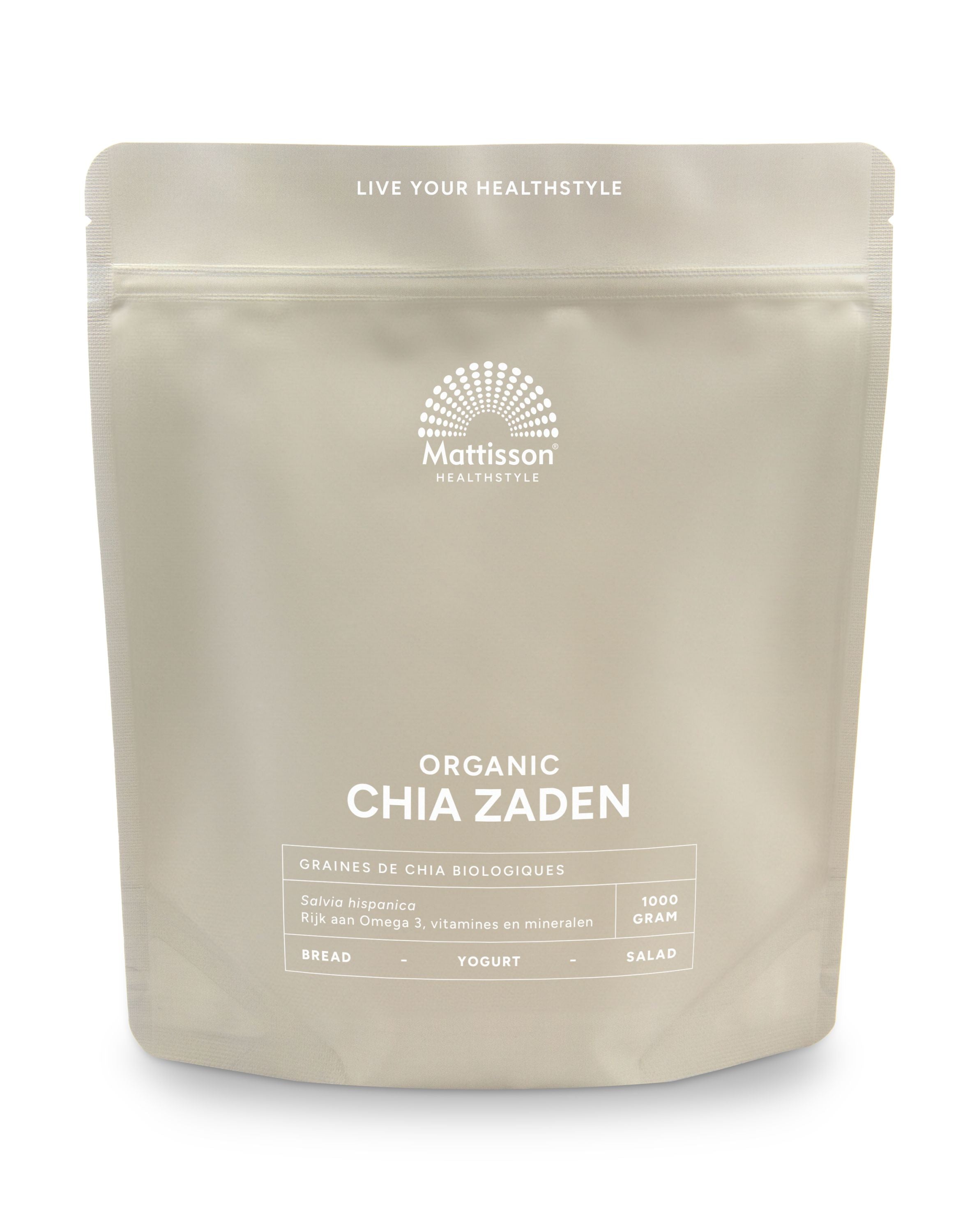 Mattisson Absolute chia zaad raw bio 1.00 Kilogram
