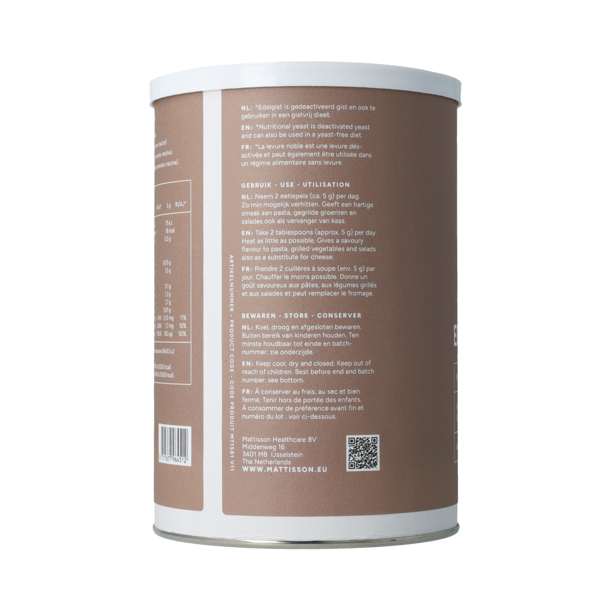 Organic Mattisson Edelgistvlokken, 200g, golden brewer's yeast flakes for baking and cooking, 100% pure bio product.