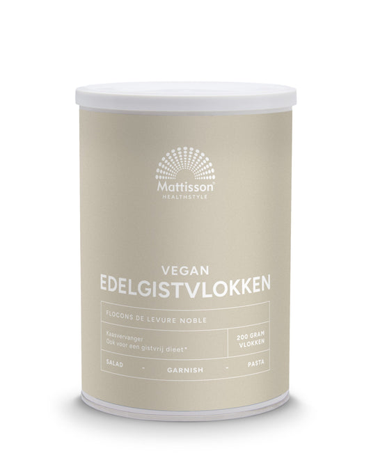 Mattisson Absolute edelgistvlokken, 200g, pure nutritional yeast flakes for baking and cooking in a resealable bag