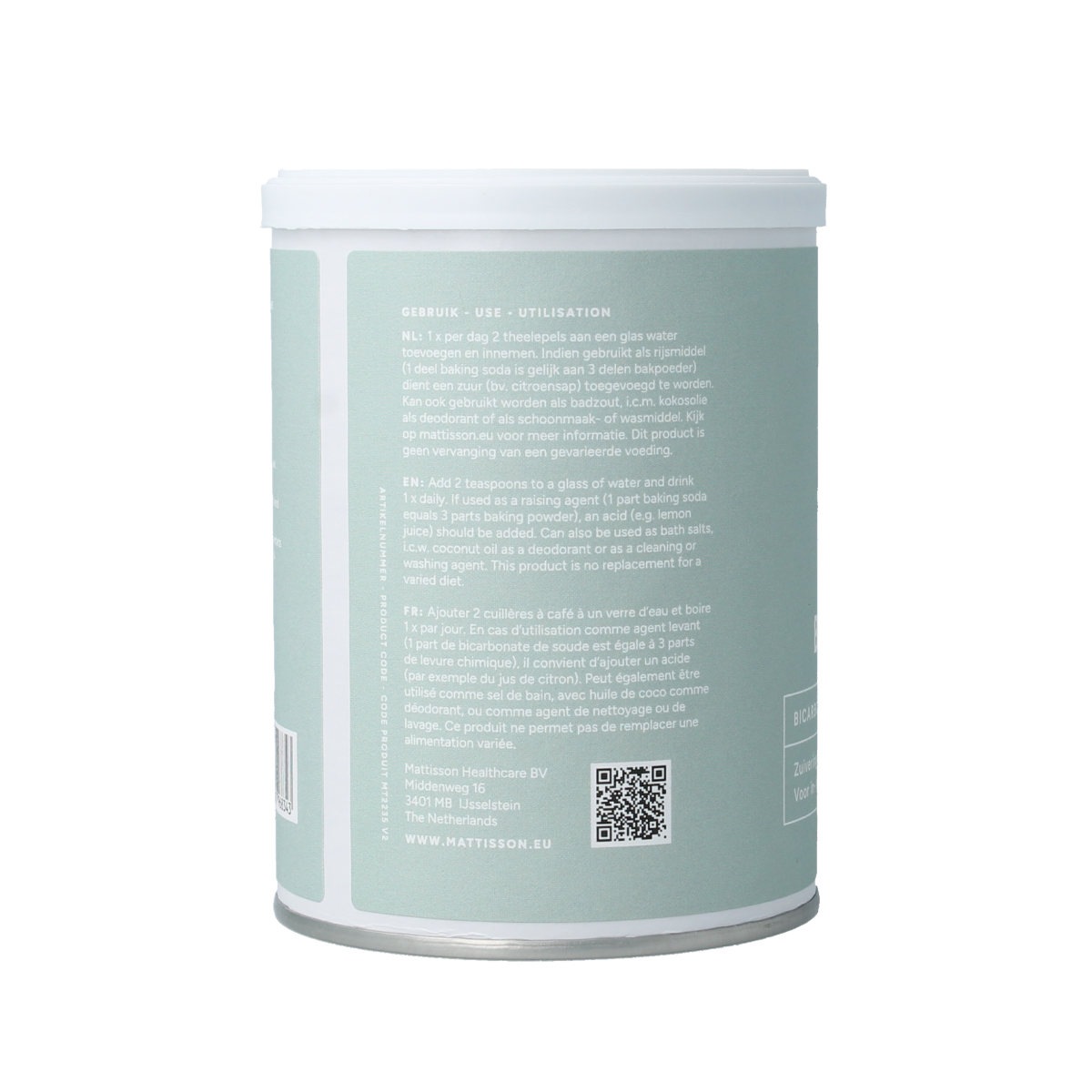 Mattisson Baking soda zuiveringszout natriumbicarbonaat 300.00 Gram