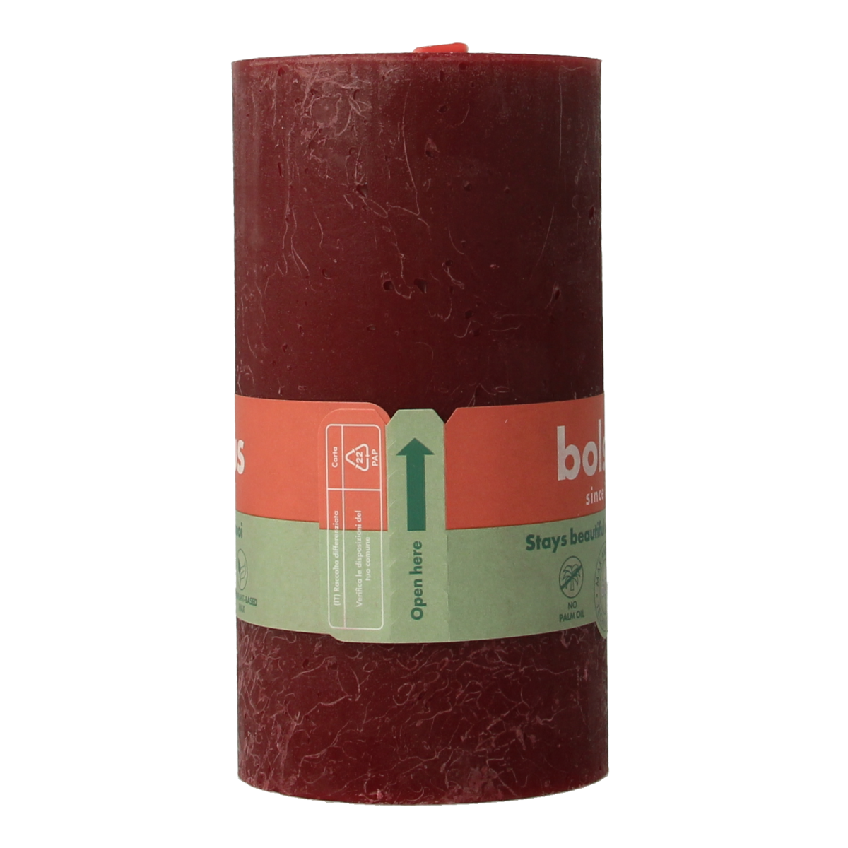 Bolsius Rustiekkaars shine 130/68 velvet red 1.00 Stuks