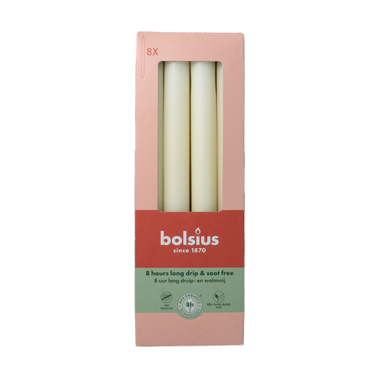 Bolsius Dinerkaarsen 230/20 soft pearl 8.00 Stuks