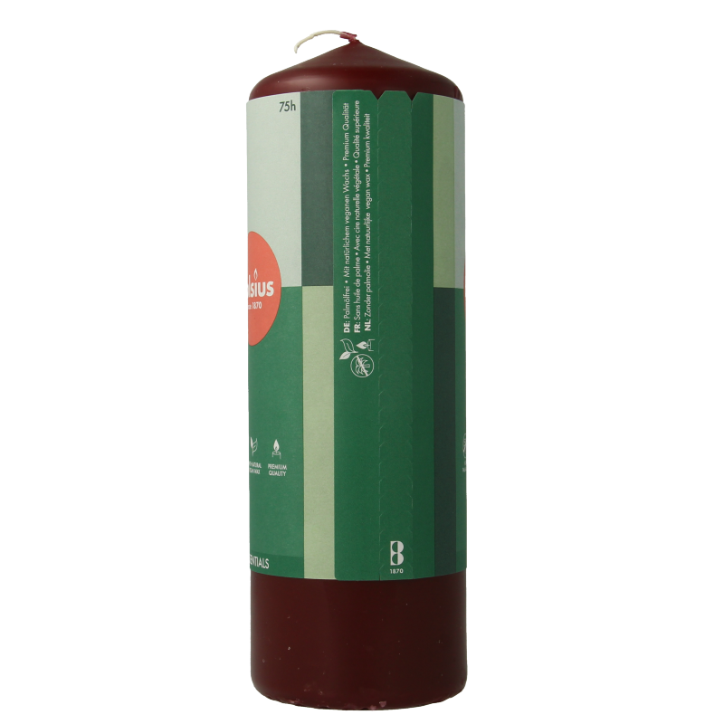 Bolsius Stompkaars 200/68 velvet red 1 Stuks