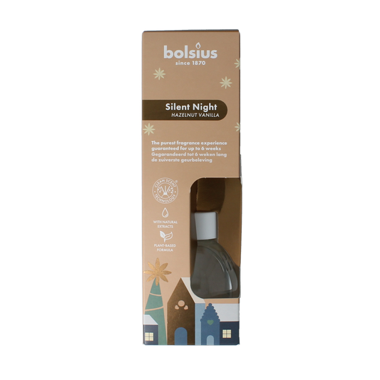 Bolsius glow silent night scent diffuser with 60ml capacity, featuring a sleek design and aromatic fragrance.