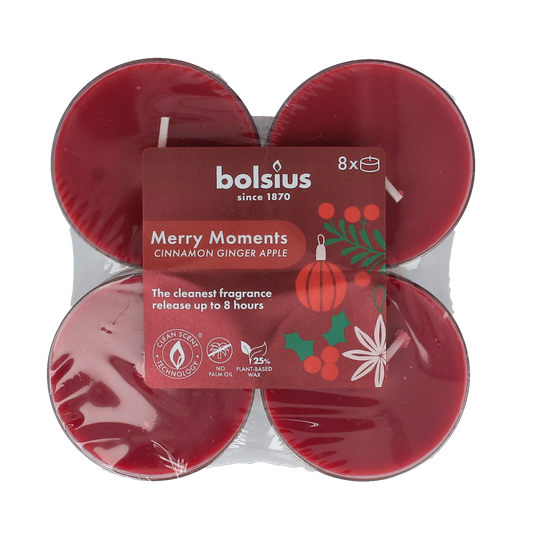 Bolsius Maxlicht merry moments cinnamon ginger 8.00 Stuks