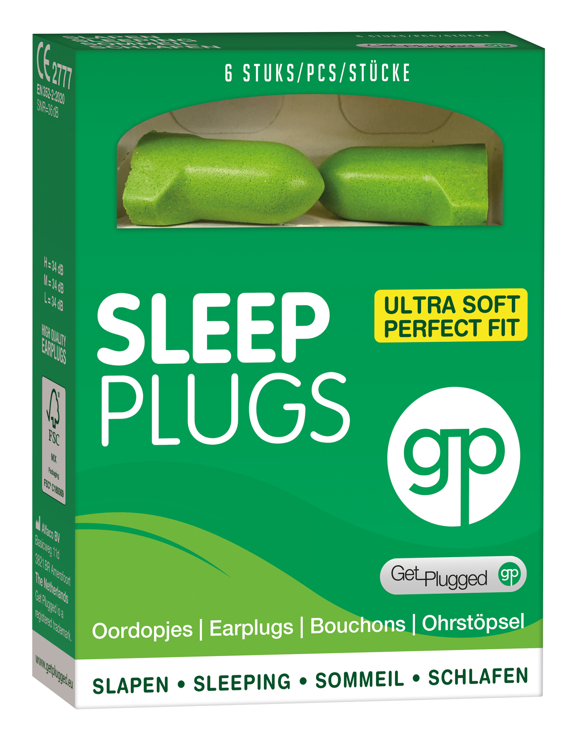 Get Plugged Sleep earplugs for sleep, soft hearing protection, pair of 3.00, designed for comfortable ear protection during rest.