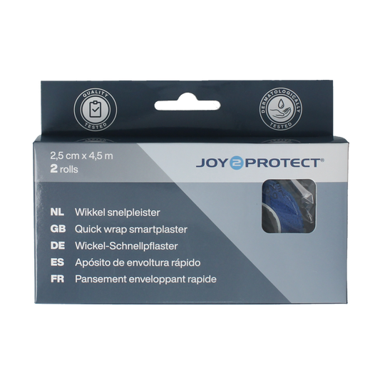 Joy2protect Snelpleisters blauw 2.5cm x 4.5m 2.00 Rol