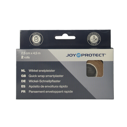 Joy2protect Snelpleisters huidskleur 2.5cm x 4.5m 2.00 Rol