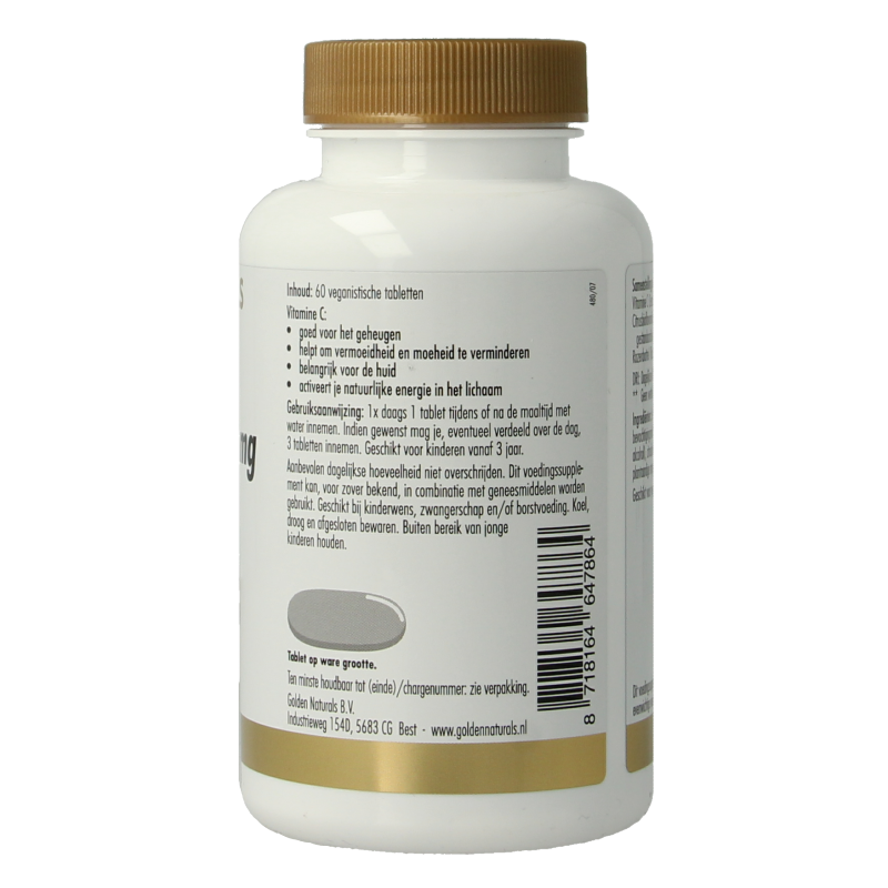 Golden Naturals Vitamine C 1000mg met rozenbottel 60 Tabletten