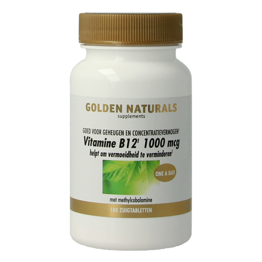 Golden Naturals Vitamine B12 1000mcg vegan 100 Zuigtabletten