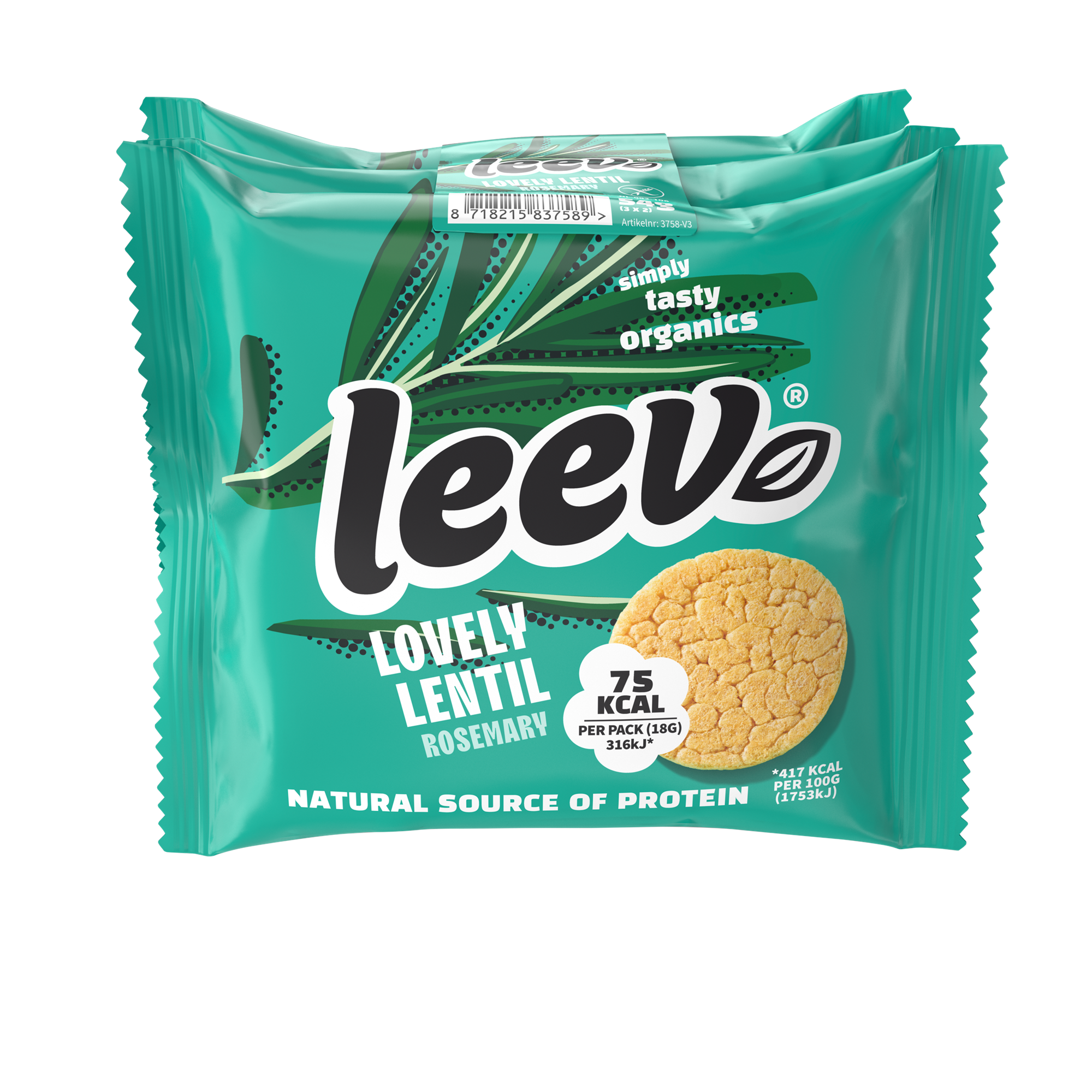 Leev Lovely lentil cakes rosemary bio 54.00 Gram