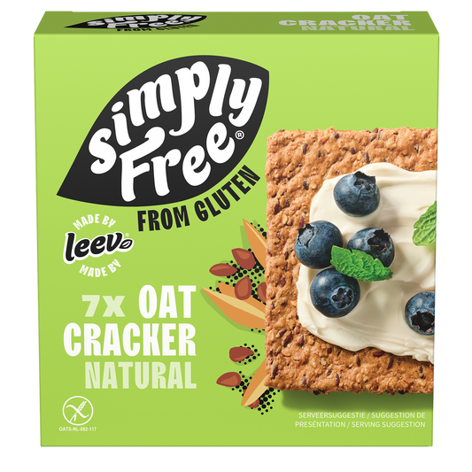 Leev gluten-free organic havercar cracker in 100g package, natural, crispy bread and crackers from Leev brand.