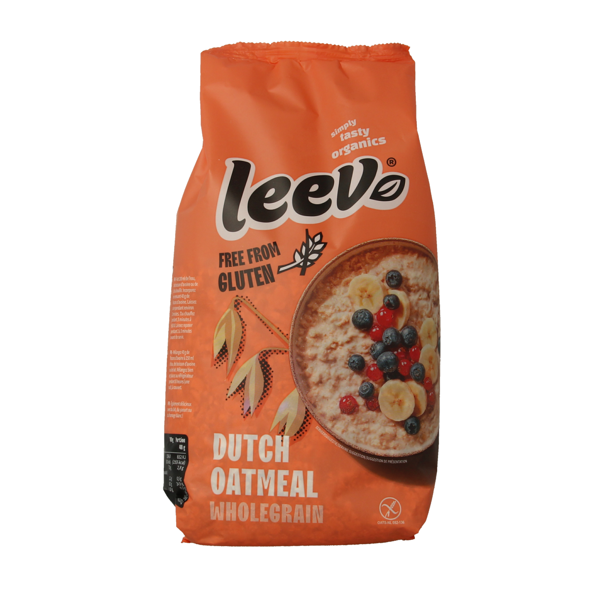 Leev Havermout glutenvrij zak bio 450.00 Gram