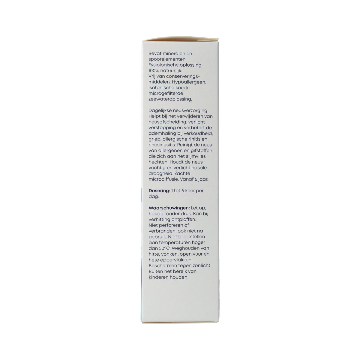 Linn Neusspoelingsspray zeewater in 100ml bottle, nasal care and inhalation product, with spray nozzle visible.
