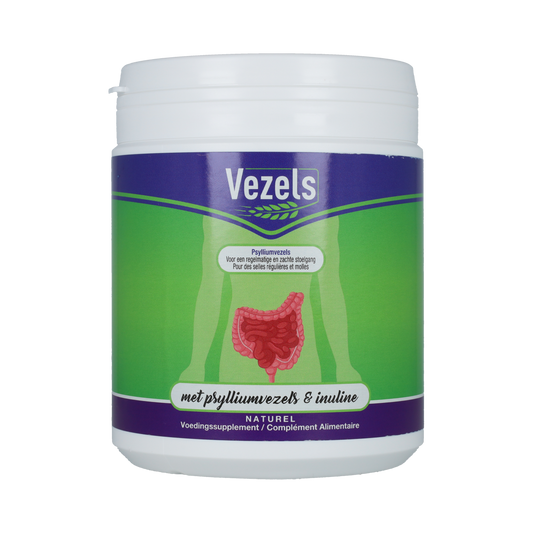 Libra Vezels en Enzymen 300g container showing vibrant label with product details and brand logo.