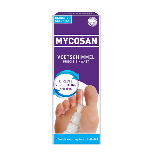 Mycosan Voetschimmel 15ml foot care product bottle with label, designed to treat fungal foot infections.
